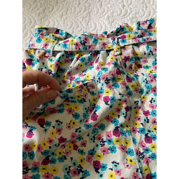 A.N.A. Floral Print Shorts Size M Linen Blend Multicolor Elastic Waistband - Picture 8 of 11
